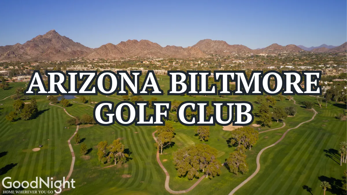 A lush, green golf course stretches out beneath a dramatic mountain backdrop, with well-manicured fairways and inviting spaces to relax or socialize. The scene invites visitors to experience the outdoor luxury and recreational opportunities Phoenix is known for.
